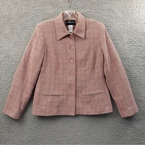Vintage Sag Harbor Blazer Jacket Tweed Plaid 100% Cotton Academia Preppy Size 6P